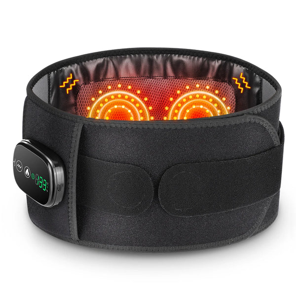 Lumbar Support & Heating Vibration Waist Belt – Hot Compress Massager for Back Pain